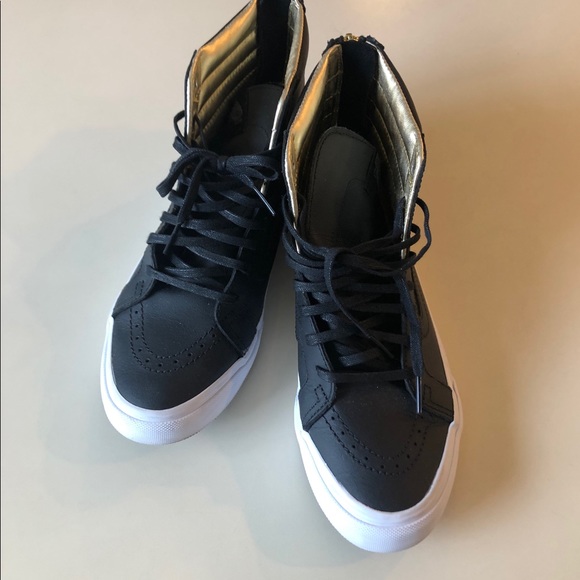 black leather vans mens size 9